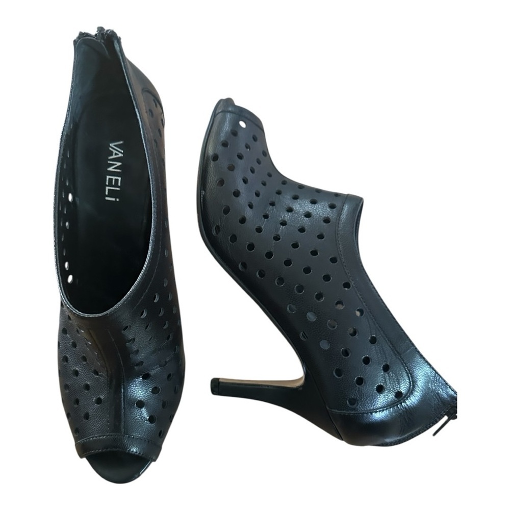 VANELi Woman’s Leather Peep-toe Perforated Elegant  Stiletto Heels Size 8.5 - Picture 6 of 9